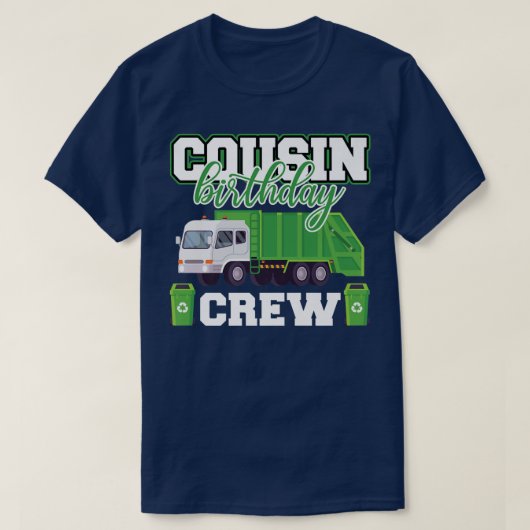 Neef Birthday Crew Garbage Truck Family Matting T-shirt (Design voorkant)