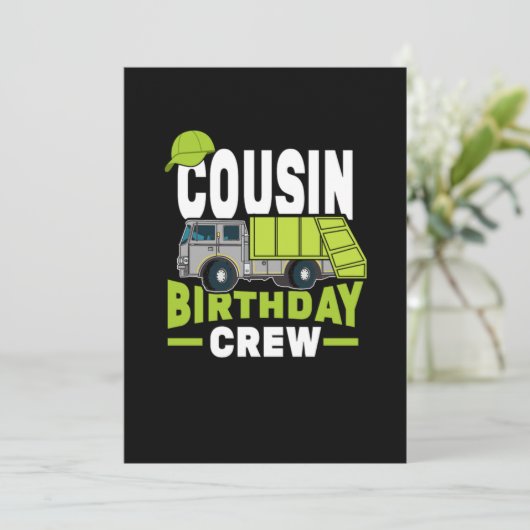 Neef Birthday Crew Garbage Truck Kaart (Staand voorkant)