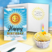 Neef Birthday Yellow Sinaasappel Smiling Sun Card Kaart