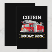 Neef brandweerman op de bommen feestdagenkaart (Voorkant / Achterkant)