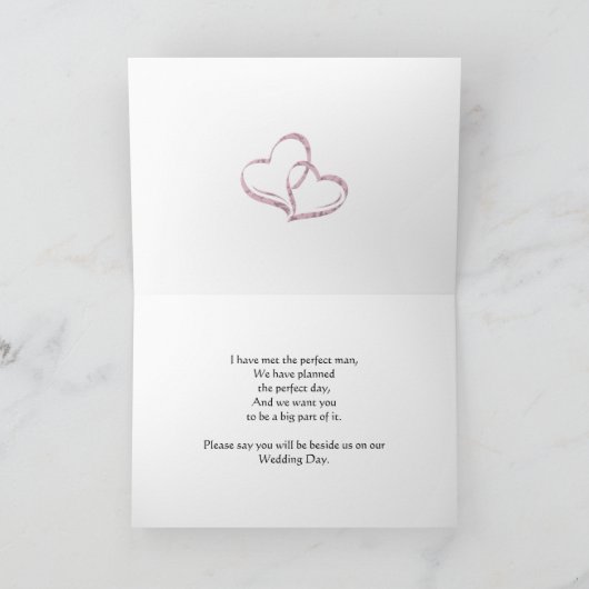 Neef, Bridesmaid-uitnodiging met rozen (Binnen)