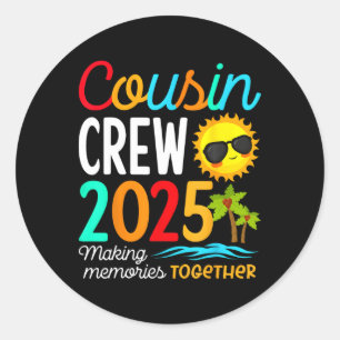 Neef Crew 2025 Zomer Vakantie Strand Familie Trip Ronde Sticker