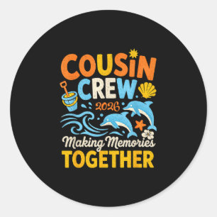 Neef crew 2026 zomer vakantie strand familie ronde sticker