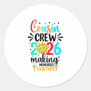 Neef Crew 2026 Zomer Vakantie Strand Familie Trip Ronde Sticker