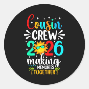 Neef crew 2026 zomer vakantie strand familie trip ronde sticker