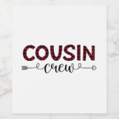 Neef-Crew Buffalo-patroonkerstmis Wijn Etiket (Enkel label)