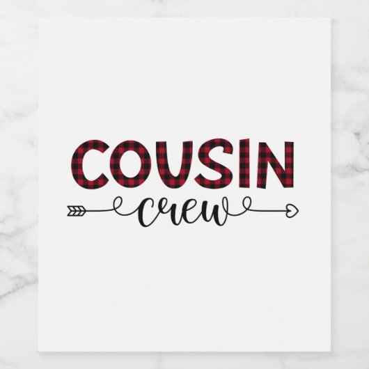 Neef-Crew Buffalo-patroonkerstmis Wijn Etiket (Enkel label)