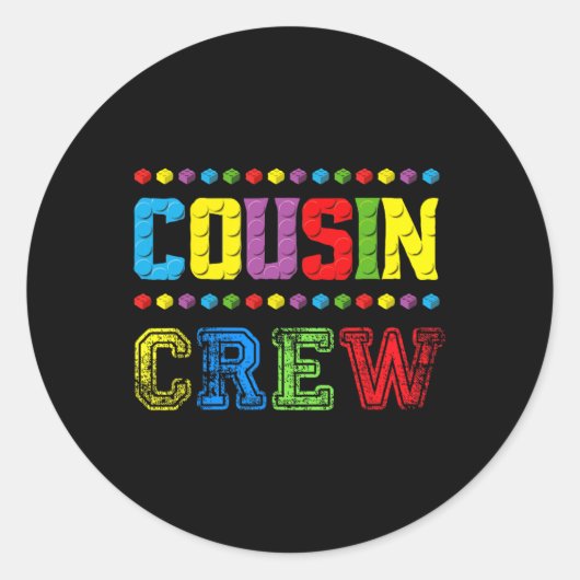 Neef Crew Building Blocks Master Builder Brick T Ronde Sticker (Voorkant)