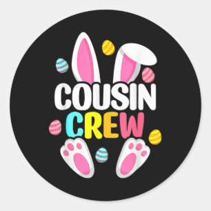 Neef Crew Bunny Familie Matching Pasen Jongens Mei Ronde Sticker