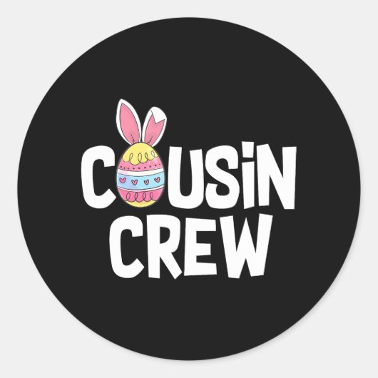Neef Crew Cute Bunny Matching Easter Day Rabbit Ronde Sticker (Voorkant)