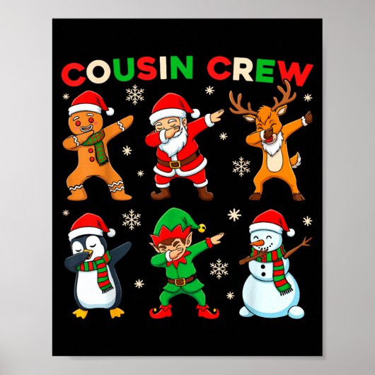 Neef Crew Dabbing Kerstman Elf Vrienden Kerstmis F Poster (Voorkant)