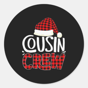 Neef Crew Familie Groep Matching Kerst Pijama Ronde Sticker