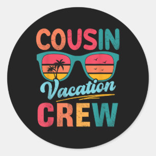 Neef Crew Familie Vakantie Zomer Strand Zonnebrill Ronde Sticker
