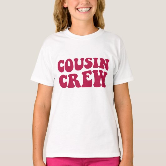 Neef Crew | Fuchsia Bijpassende familie Kinder uni T-shirt (Voorkant)