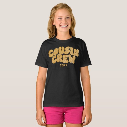 Neef Crew | Gold bijpassende neef familie reünie T-shirt (Voorkant volledig)