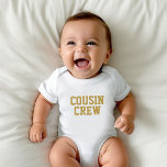 Neef Crew | Goud Kinder Baby-pak Romper<br><div class="desc">Aangepast afgedrukt apparaat, voorzien van een afbeelding met de afbeelding "Neef Crew" of een andere aangepaste tekst. Gebruik de ontwerphulpmiddelen om de tekstdoopvonten en de kleuren uit te geven of uw eigen foto's toe te voegen aan creëer een van een soort douane t-shirt ontwerp. Maak een keuze uit een breed...</div>