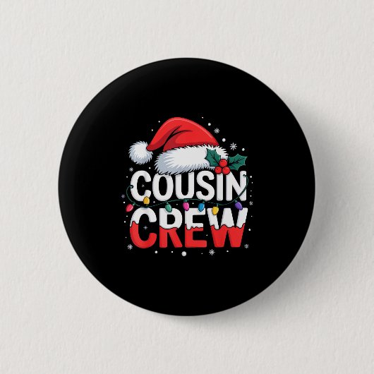 Neef Crew Kerst Rendier Geweien Hoed Lichten Ronde Button 5,7 Cm (Voorkant)
