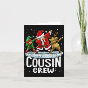 Neef Crew Kerstman Elf Dabbing Matching Familie Ke Kaart