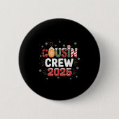 Neef Crew Kerstmis 2025 Familie Matching Xmas Ronde Button 5,7 Cm (Voorkant)