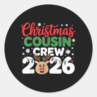 Neef Crew Kerstmis 2026 Xmas Familie Matching Ronde Sticker