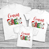 Neef Crew Kerstmis familie pyjama voor en achter T-shirt