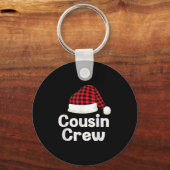 Neef Crew Kerstmis Kerstman Hoed Matching neven X Sleutelhanger (Voorkant)