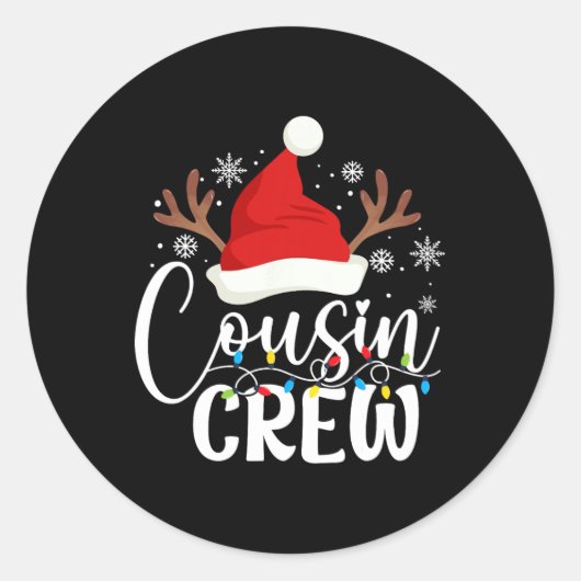 Neef Crew Kerstmis Matching Xmas Lights Panama Ronde Sticker (Voorkant)