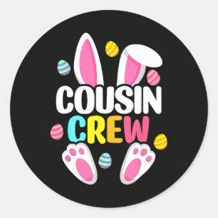 Neef Crew Konijn Familie Matching Pasen Jongens Me Ronde Sticker