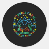 Neef Crew maakt herinneringen 2025 Familiereünie T Ronde Sticker (Voorkant)