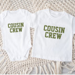 Neef Crew | Olijven van Kinder Baby T-Shirt<br><div class="desc">Aangepast afgedrukt apparaat, voorzien van een afbeelding met de afbeelding "Neef Crew" of een andere aangepaste tekst. Gebruik de ontwerphulpmiddelen om de tekstdoopvonten en de kleuren uit te geven of uw eigen foto's toe te voegen aan creëer een van een soort douane t-shirt ontwerp. Maak een keuze uit een breed...</div>