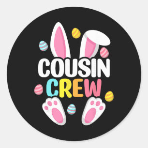 Neef Crew Paashaas Familie Matching Peuter B Ronde Sticker