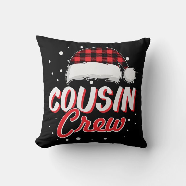 Neef Crew Red Plaid Santa Hat Kerstmis Kussen (Voorkant)