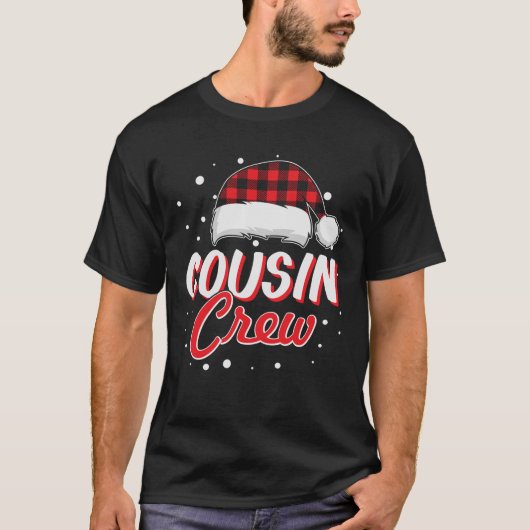 Neef Crew Red Plaid Santa Hat Kerstmis T-shirt (Voorkant)
