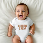 Neef Crew | Rust Kinder Baby Bodysuit<br><div class="desc">Aangepast afgedrukt apparaat, voorzien van een afbeelding met de afbeelding "Neef Crew" of een andere aangepaste tekst. Gebruik de ontwerphulpmiddelen om de tekstdoopvonten en de kleuren uit te geven of uw eigen foto's toe te voegen aan creëer een van een soort douane t-shirt ontwerp. Maak een keuze uit een breed...</div>