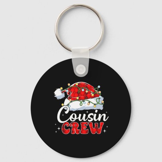 Neef Crew Santa Hat Kerstverlichting Vrolijk Kerst Sleutelhanger (Voorkant)