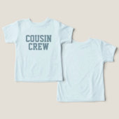 Neef Crew | Stustblauw Kinder Baby T-shirt (Ontwerp Voorkant & Achterkant)