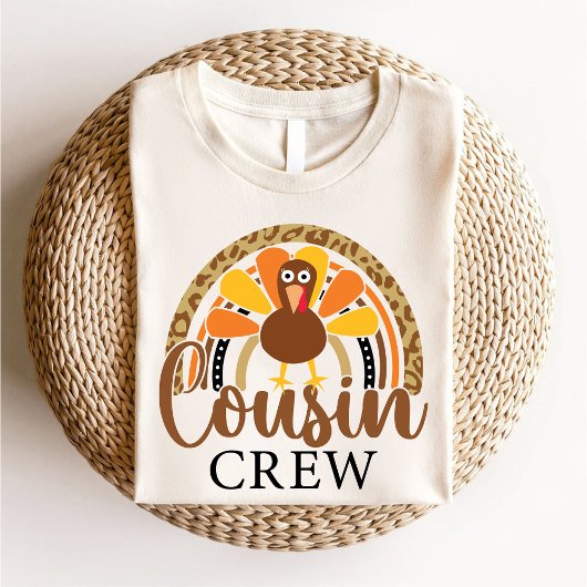 Neef Crew Thanksgiving Schattige Turkije Familie T-shirt