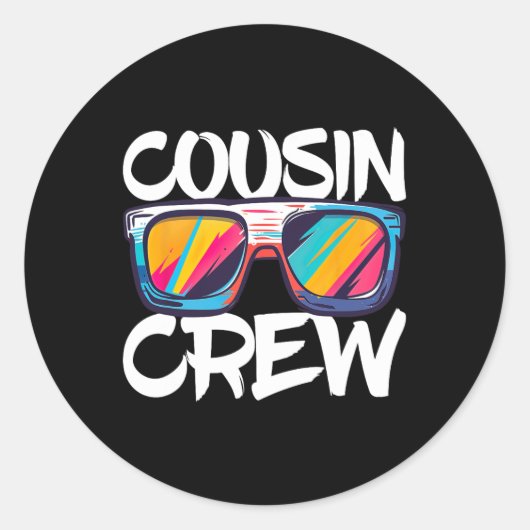 Neef Crew Volwassenen Kinder Matching Cousin Crew Ronde Sticker (Voorkant)