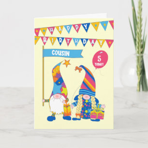 Neef Custom Age Verjaardag met Fun Gnomes Kaart