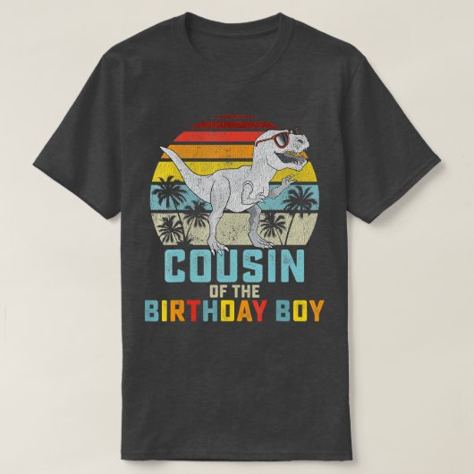 Neef Dinosaur Boy van de Birthday Boy Matching F T-shirt (Design voorkant)