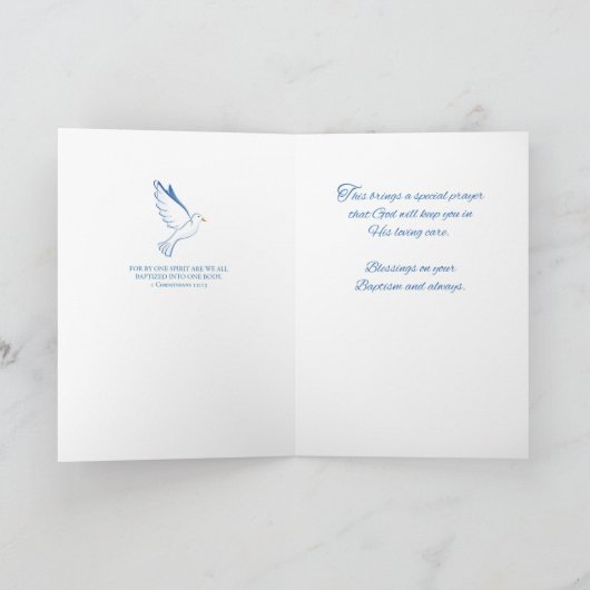 Neef doop, duif op blauwe wateren kaart (Binnen)