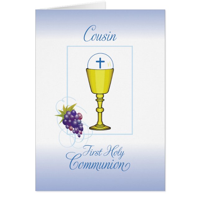 Neef Eerste Communie, Chalice met Host & Grapes (Voorkant)