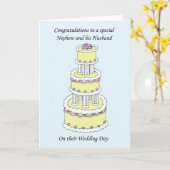 Neef en Echtgenoot op de Dag van het Huwelijk Kaart (Gele Bloem)