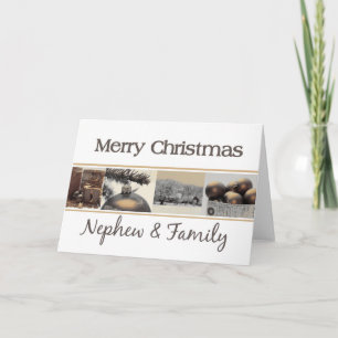 neef- en familiekaart met kerst feestdagen kaart