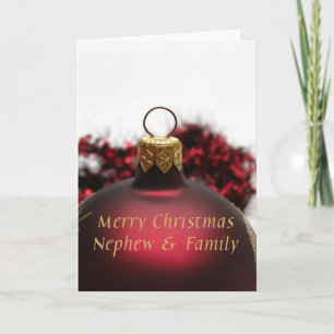 neef- en familiekaart met kerst feestdagen kaart