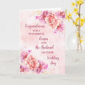 Neef en haar man bruiloft gefeliciteerd kaart (Gele Bloem)