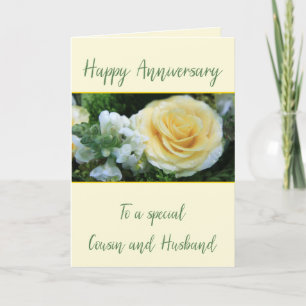 Neef- en Husband Jubileum Yellow Rose Kaart