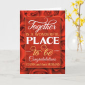 Neef- en Partner Wedding Congrats Red Roses Kaart (Gele Bloem)