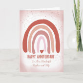 Neef en Vrouw Jubileum Zachte Roze Waterverf Kaart (Voorkant)