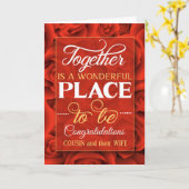 Neef- en weduwenbont rode rozen kaart (Gele Bloem)